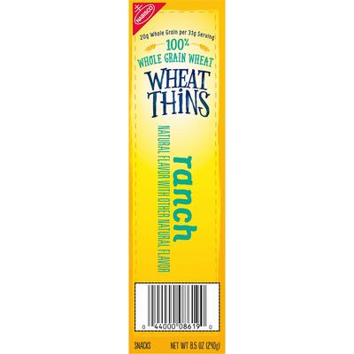 Wheat Thins 100% Whole Grain Wheat Ranch Snacks