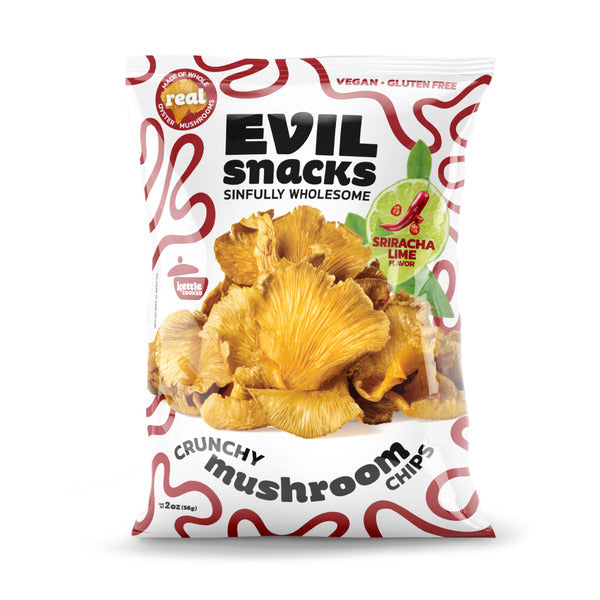 Chips de Champignons Croquants Evil Snacks, Sriracha Lime