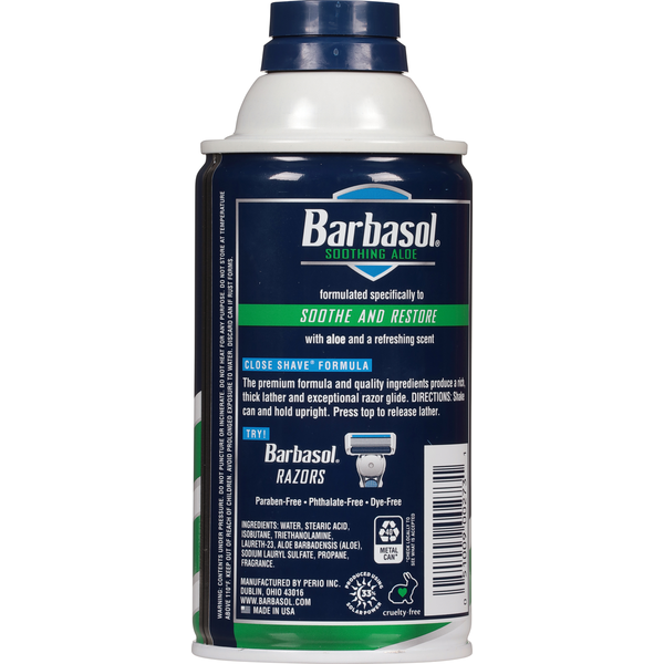 Crème à raser apaisante à l'aloe vera Barbasol épaisse et riche