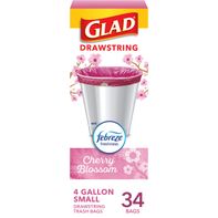 Bolsas de basura pequeñas con cordón Glad OdorShield, 4 gal