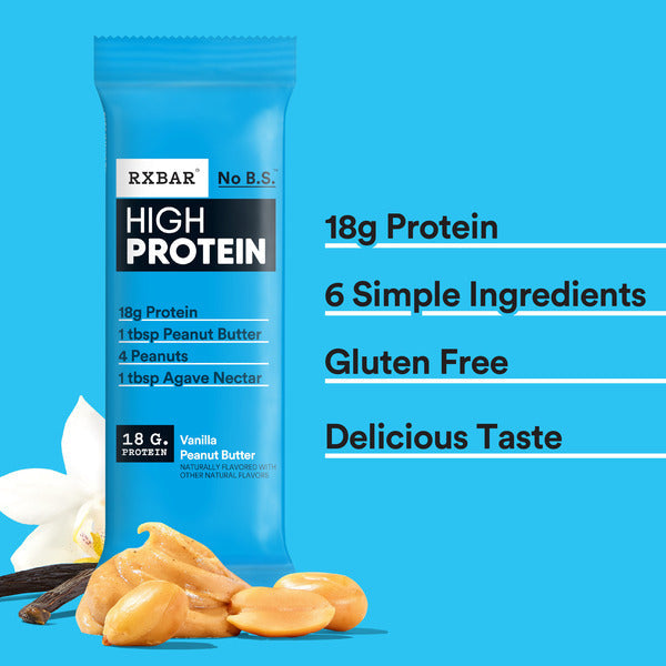Barres RXBAR Haute Protéine Beurre de Cacahuète Vanille - 5 Comptes