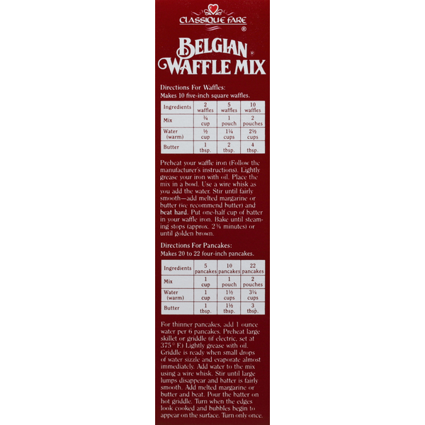 Mezcla para Waffles Belgas Classique Fare