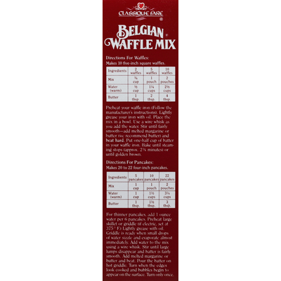 Classique Fare Belgian Waffle Mix