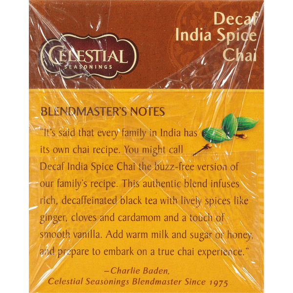 Celestial Seasonings Thé en sachets Chai épicé d'Inde décaféiné