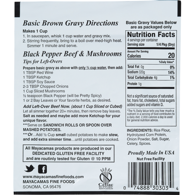 Mélange de sauce brune sans gluten Mayacamas Fine Foods