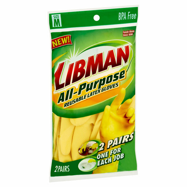 Libman All-Purpose Size M Reusable Latex Gloves