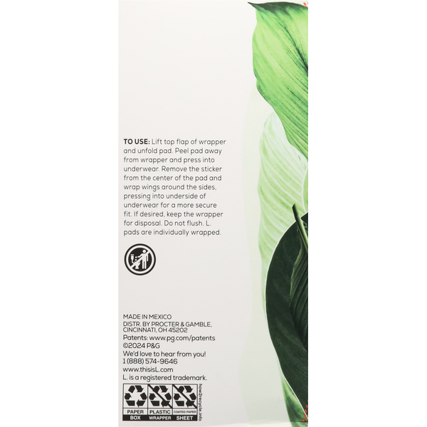 L. Thin Pads with Wings - Regular Cotton Top Layer