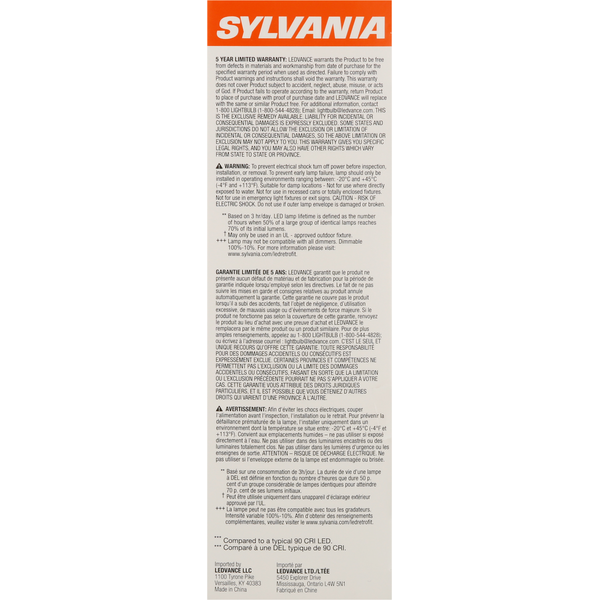 SYLVANIA LED Light Bulbs, Soft White, 8 Watts