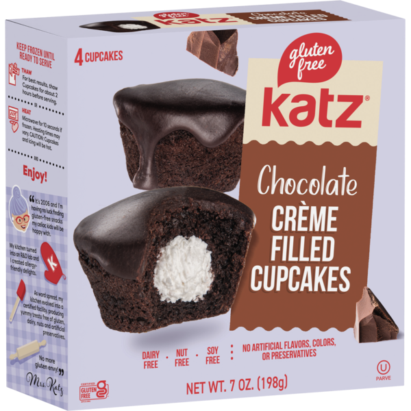 Cupcakes au chocolat fourrés à la crème Katz