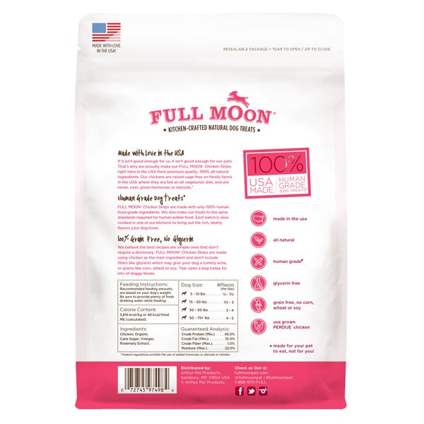Friandises pour chiens en bandes de poulet Full Moon