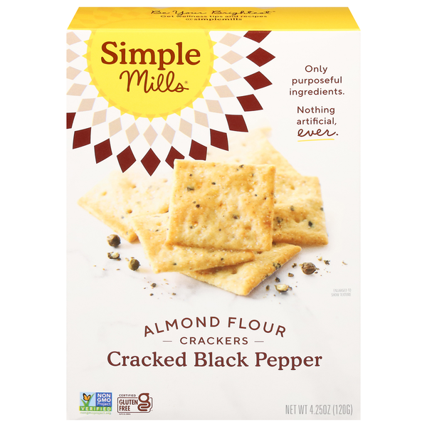 Simple Mills Almond Flour Crackers - Cracked Black Pepper