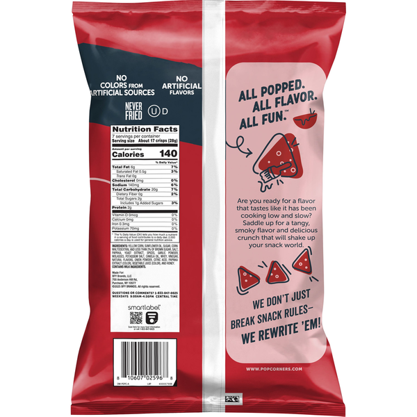 PopCorners Snacks de Maíz Popped - Sabor Barbacoa Ahumada