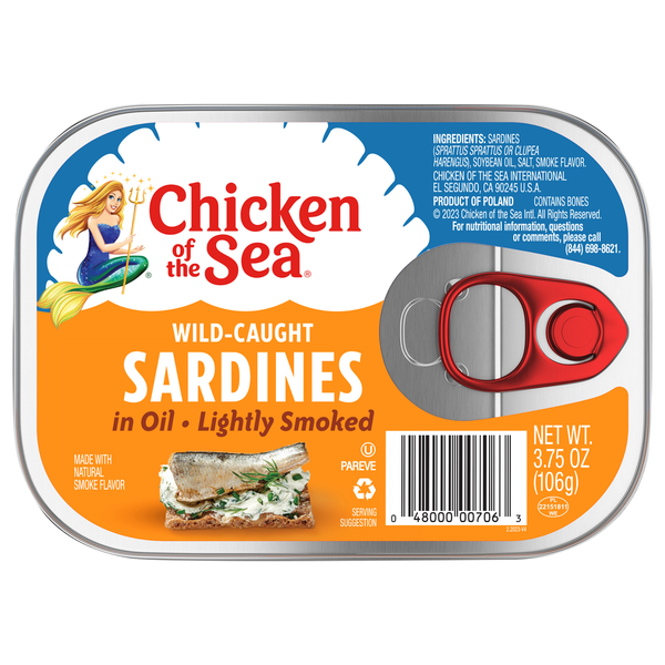 Sardines sauvages en huile, légèrement fumées de Chicken of the Sea