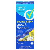 Simply Done Double Zipper Quart Size Freezer Bags