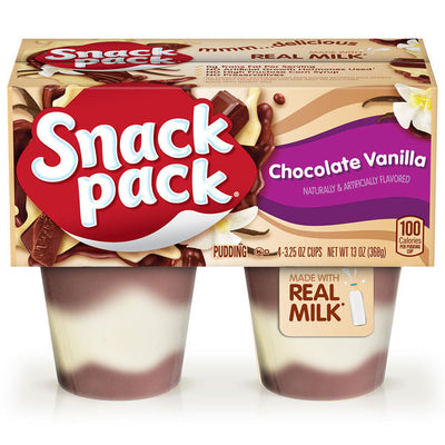 Pudín Sabor Chocolate y Vainilla Snack Pack
