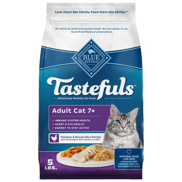 Blue Buffalo Tastefuls Nourriture Sèche Naturelle pour Chats, Poulet et Riz Brun