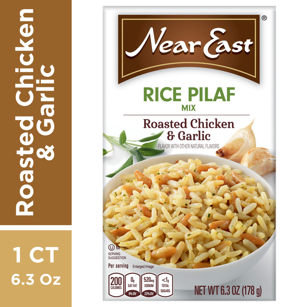 Mélange de pilaf de riz Near East, poulet rôti et ail