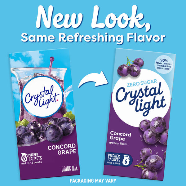 Mezcla de Bebida en Polvo Crystal Light Sabor Uva Concord