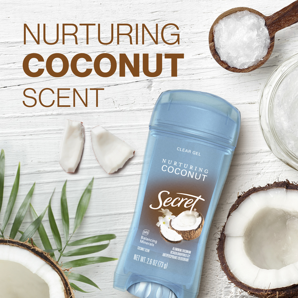 Déodorant antitranspirant Secret Fresh Clear Gel, parfum noix de coco