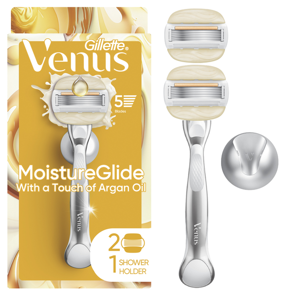 Rasoir pour femmes Venus Moisture Glide avec recharges et support de douche
