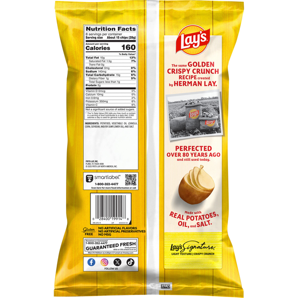Chips de pomme de terre Lay's Classiques - Snack irrésistiblement croustillant