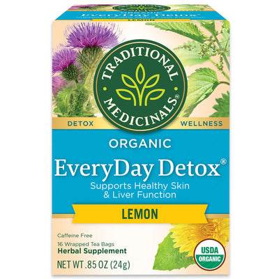 Té de hierbas orgánico EveryDay Detox de limón de Traditional Medicinals