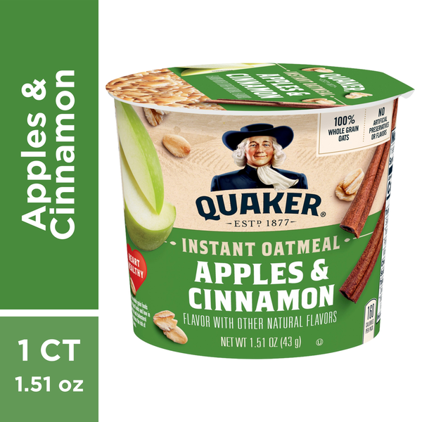 Avena Instantánea Quaker, Manzanas y Canela