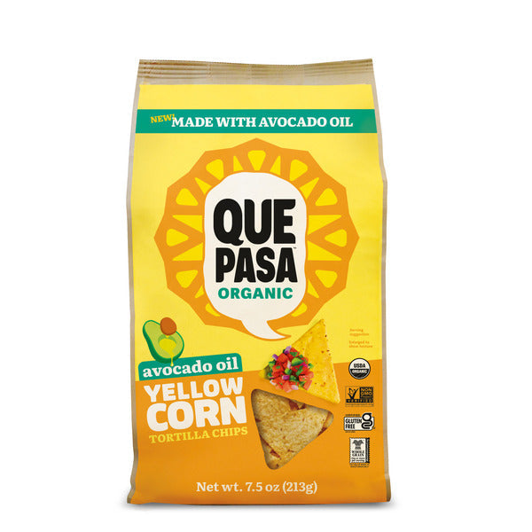 Chips de tortilla au maïs jaune à l'huile d'avocat Que Pasa