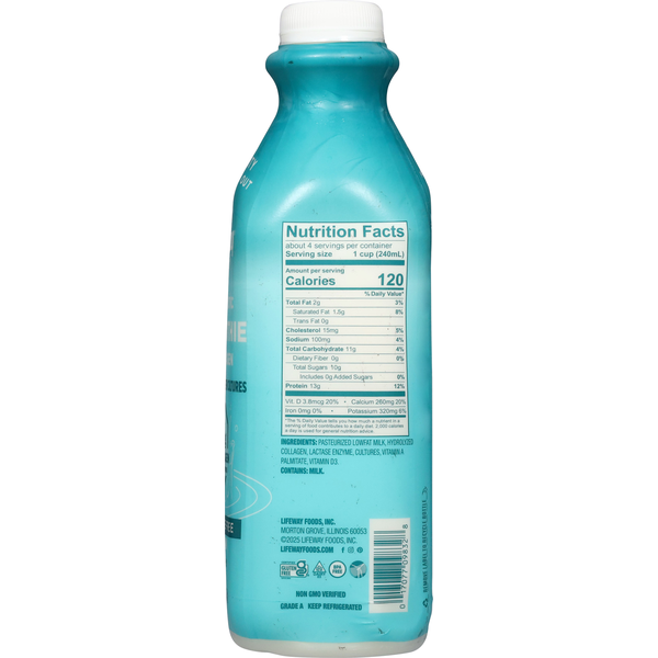 Lifeway Probiotic Smoothie with Collagen - Lactose Free, Unsweetened