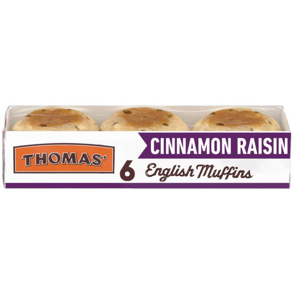 Muffins anglais à la cannelle et aux raisins de Thomas - 6 ct