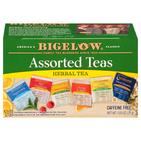 Bigelow Six Assorted Caffeine Free Herbal Tea Bags