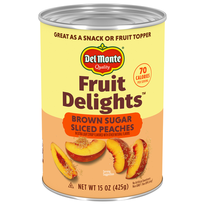 Del Monte Brown Sugar Sliced Peaches in Extra Light Syrup
