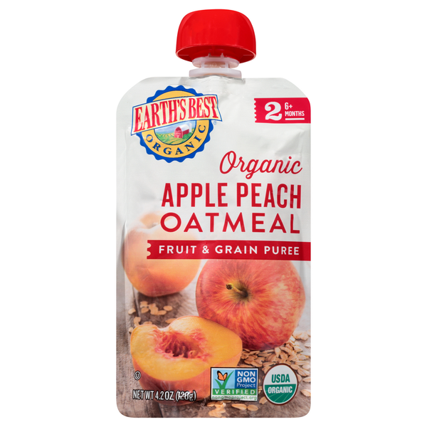 Earth's Best Organic Apple Peach Oatmeal Puree