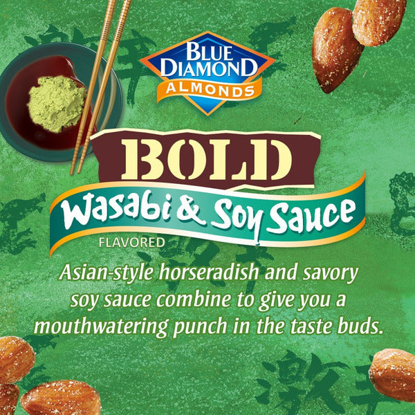 Almendras Blue Diamond BOLD, Wasabi y Salsa de Soja