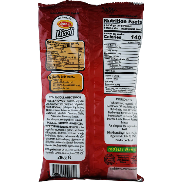 Snacks de Trigo Osem - Sabor Pizza