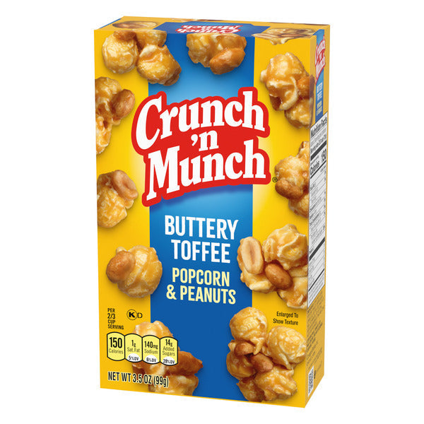 Crunch ‘n Munch Popcorn au Toffee Beurré avec Cacahuètes