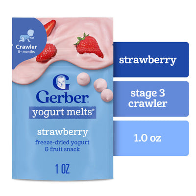 Gerber Stage 3 Strawberry Yogurt Melts for Baby Led Feeding