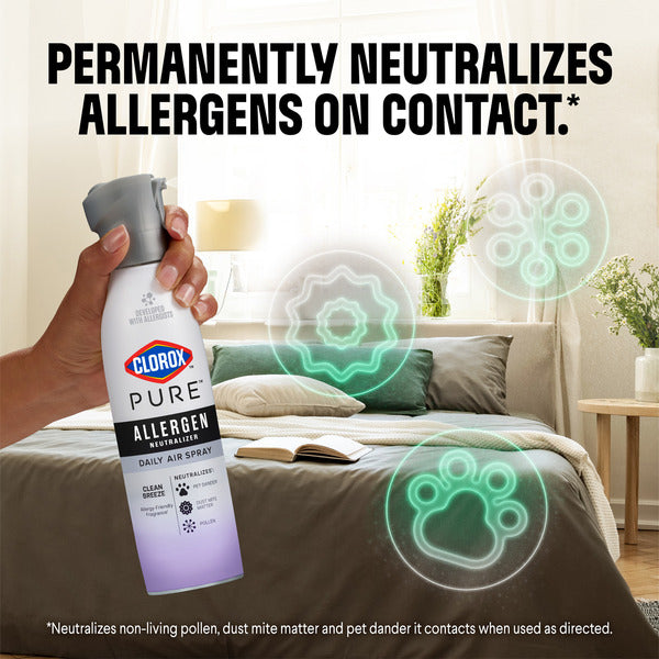 Clorox PURE Neutralisateur d'allergènes Spray d'air quotidien, Calme nocturne