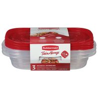 Contenedores Rectangulares de Almacenamiento de Alimentos Rubbermaid con Tapas - 4 Tazas