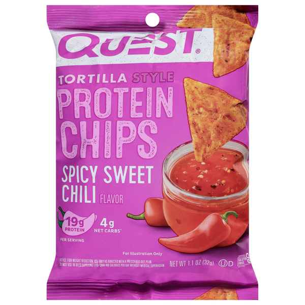 Quest Tortilla Style Sabor a Chile Dulce Picante Chips de Proteína