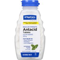 Comprimés d'Antiacide de Force Régulière TopCare, 500 mg