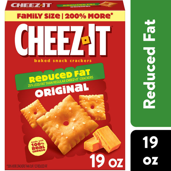 Cheez-It Reduced Fat Original Cheese Crackers, Family Size, 19 oz