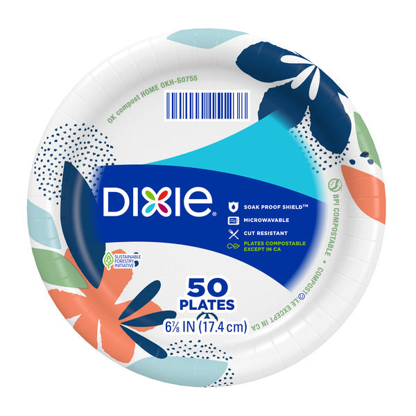 DIXIE 6.8 Inch Paper Dessert Plates - Versatile & Stylish