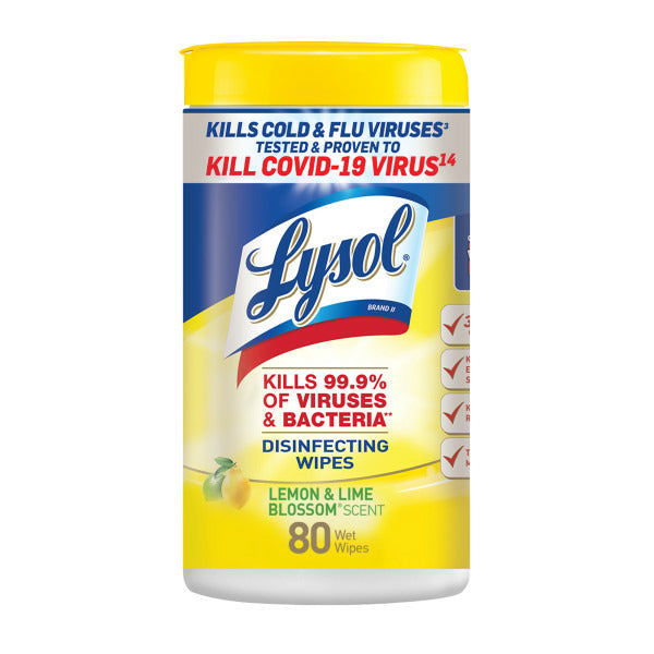 Lingettes antibactériennes multi-surfaces Lysol - Fleur de citron et de lime