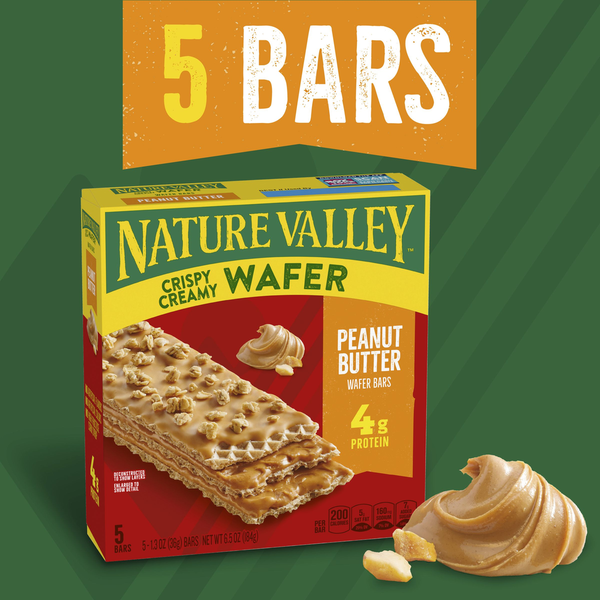 Barras de Wafle Cremosas y Crujientes de Mantequilla de Maní Nature Valley