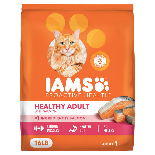 IAMS Proactive Health Adult Dry Cat Food con Salmón, 16 lb