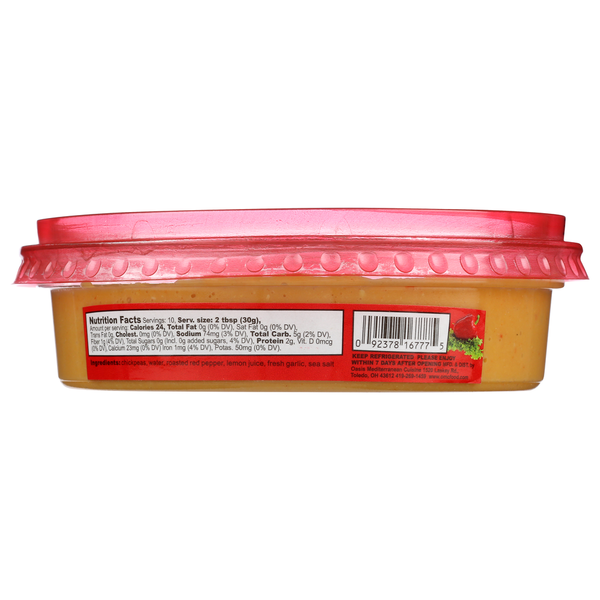 Hummus de Pimiento Rojo Asado Sin Grasa de Oasis Cocina Mediterránea