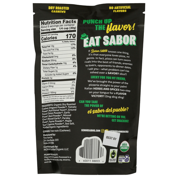 Senor Sabor Organic Fair Trade Pizzaria Cashews