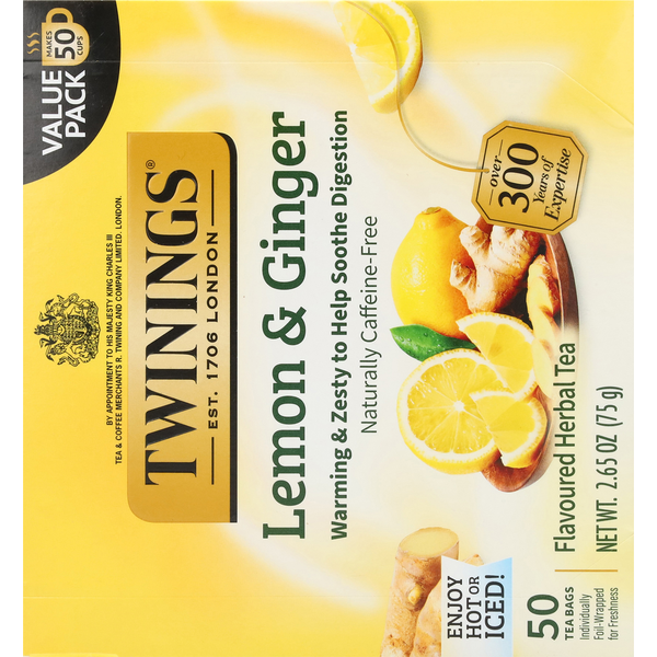 Twinings Lemon & Ginger Herbal Tea Value Pack