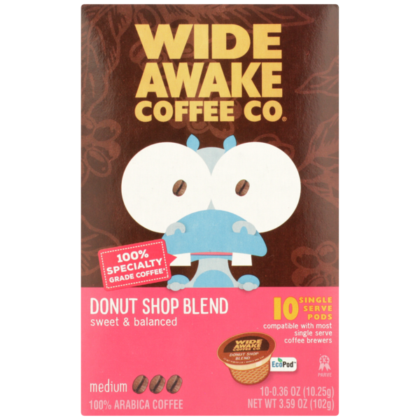Wide Awake Medium Roast Donut Shop Blend Coffee Pods
